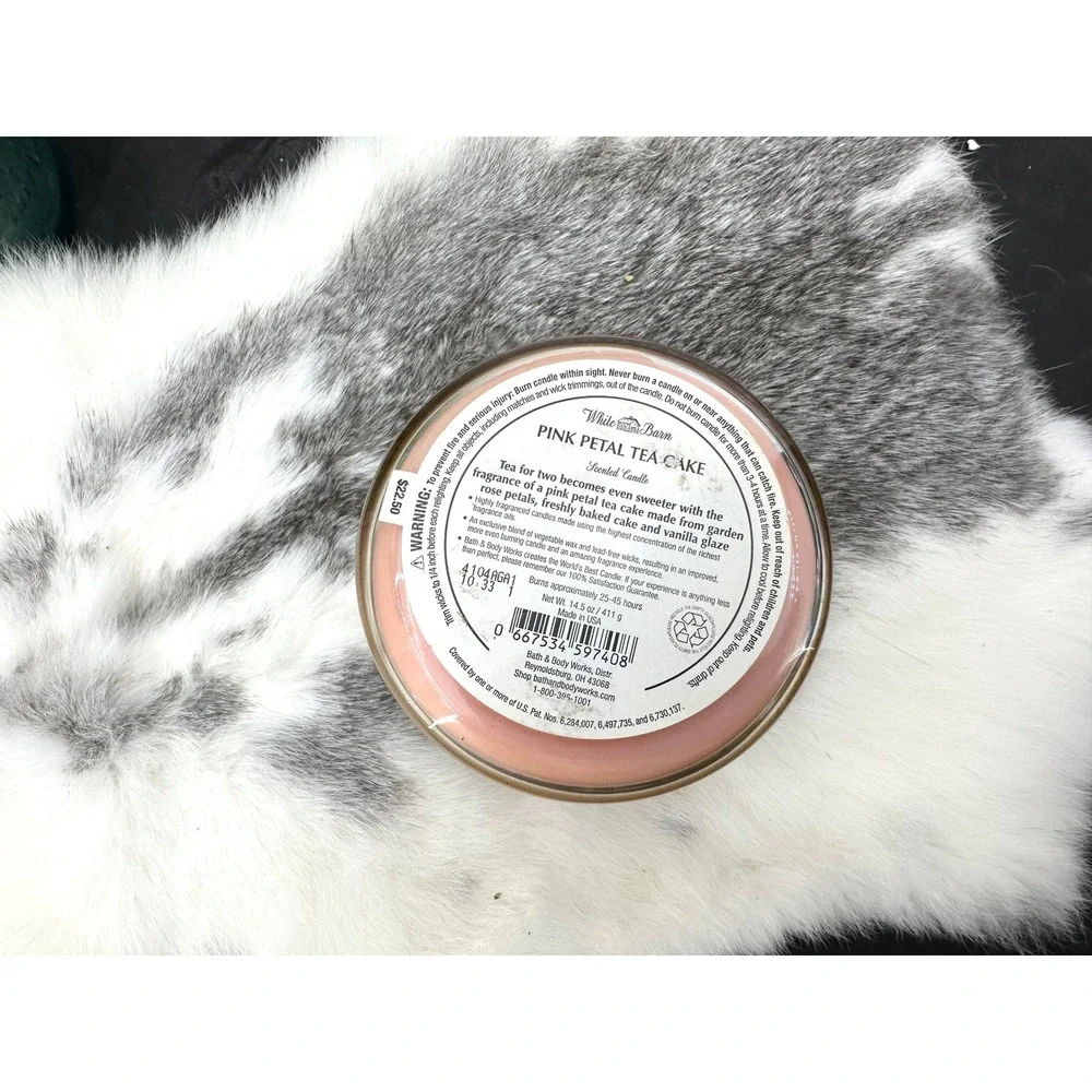 Discontinued White Barn Pink Petal Tea Cake 3 wick‎ Candle Bath Body Works - Picture 3 of 7